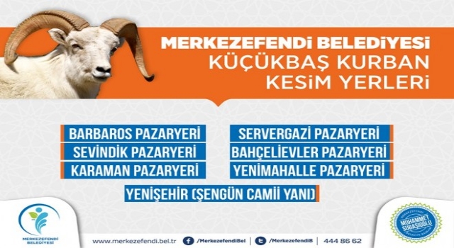 Merkezefendide Kurban Kesim Yerleri Açıklandı