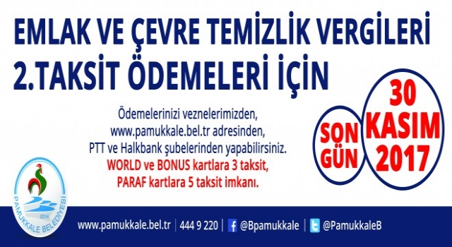 Pamukkale Belediyesinde Vezneler  Hafta Sonunda Da Açık Olacak