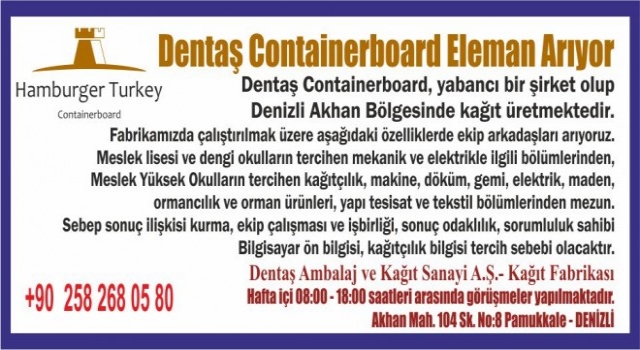 Dentaş Containerboard Eleman Arıyor